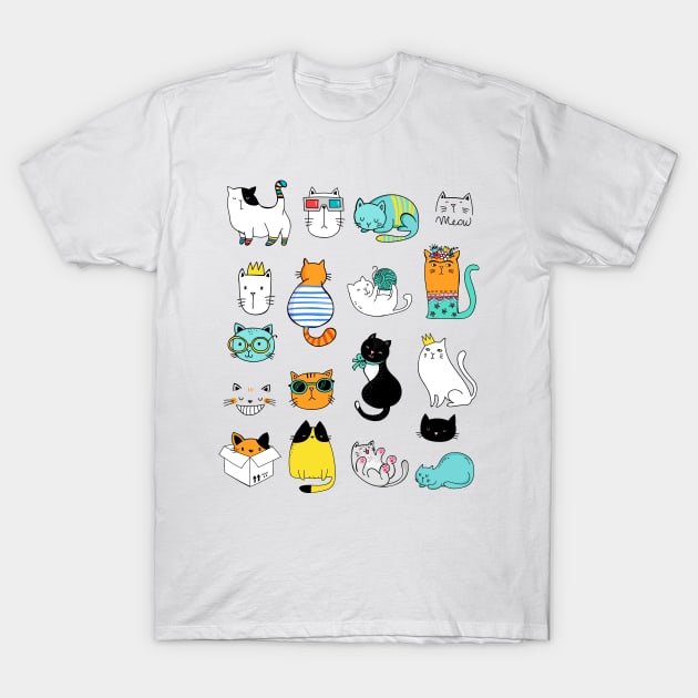 Cute Cats T-Shirt by Diannas